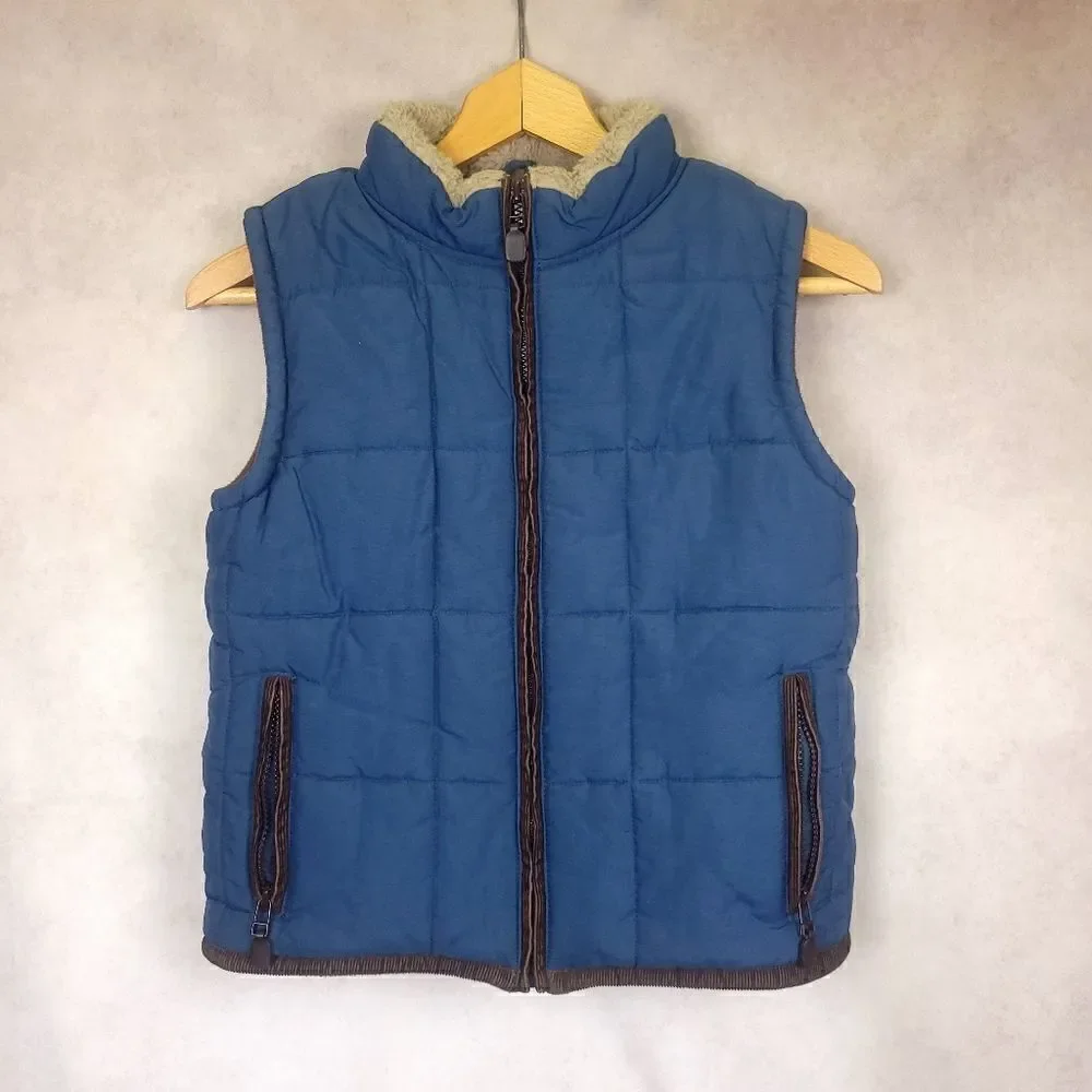 Gymboree Kids Blue Fleece Lined Puffer Vest size M